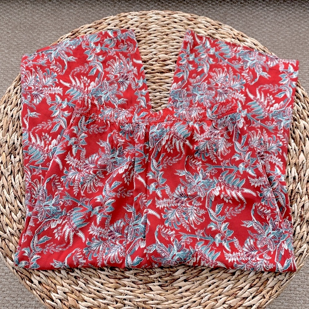 LOFT Tropical Palm  Floral Wide Leg Palazzo Pant - Picture 4 of 9